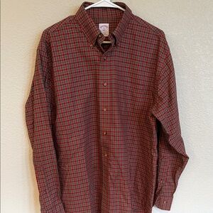 Brooks Brothers Red and Black Plaid Button Down Shirt
